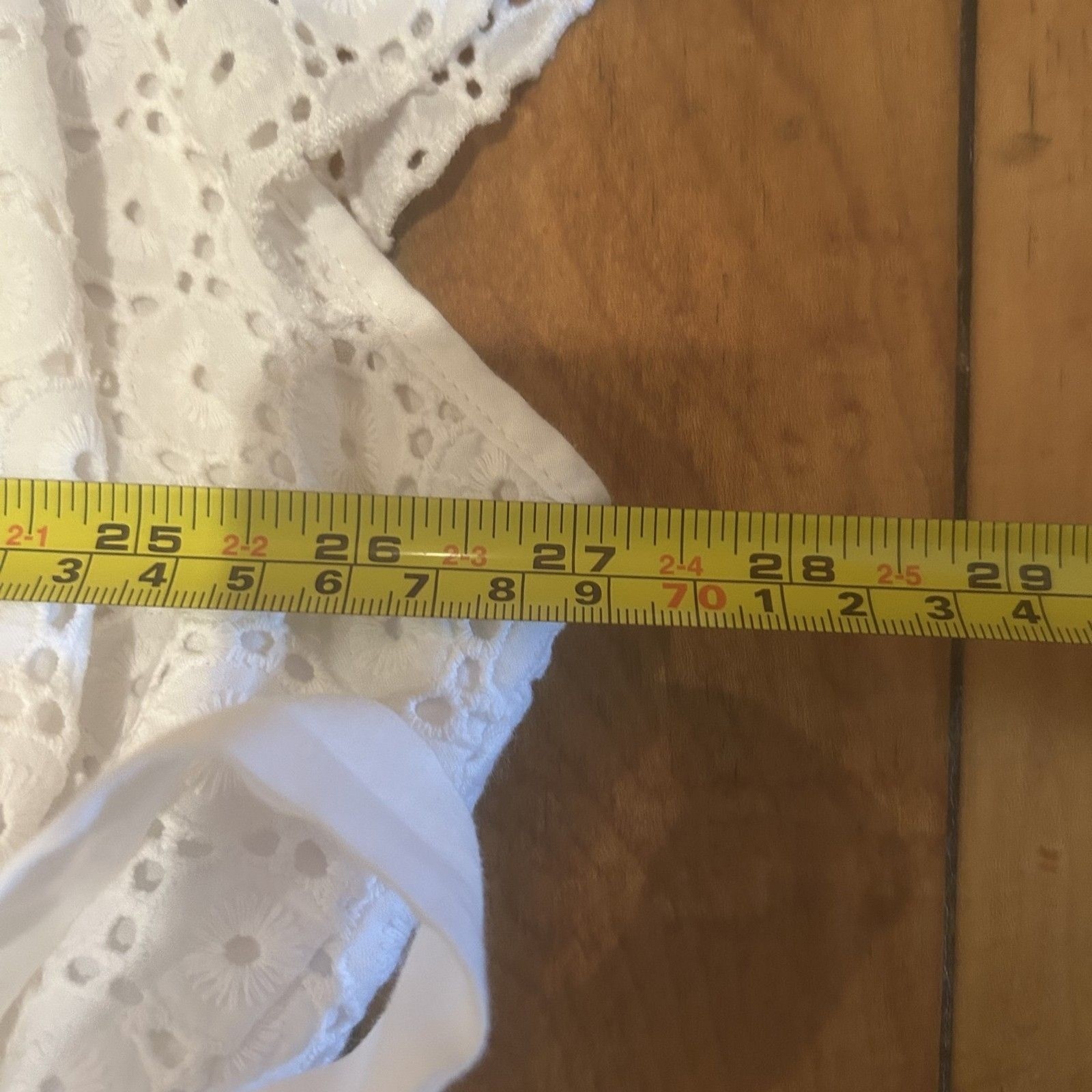 Eloquii White Eyelet Wrap Dress-Flutter Slv-Sz 28-Below Knee Length-Cottagecore