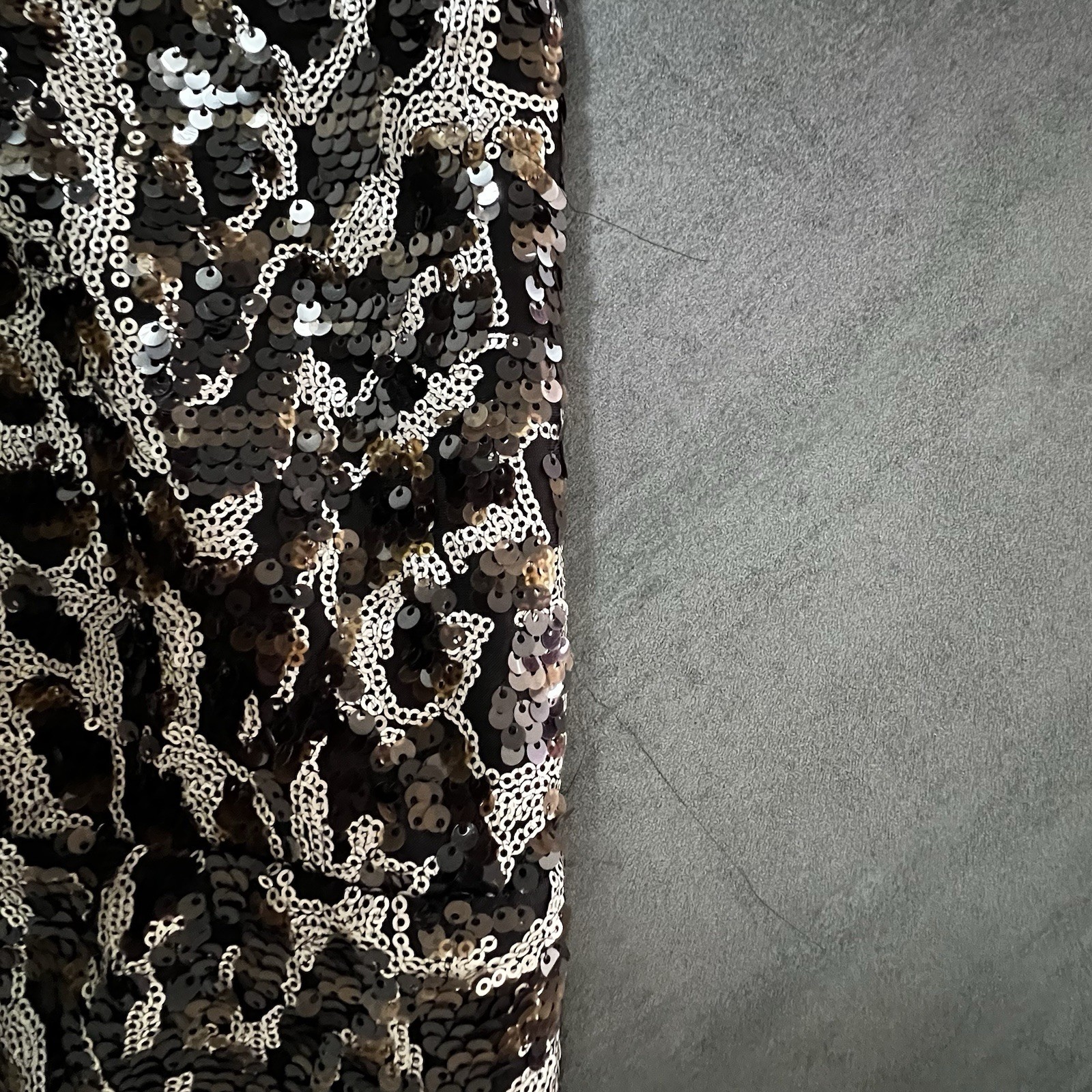 Isle Apparel Camo Animal Print Full Sequin Lined Shift Dress Women’s Size Medium