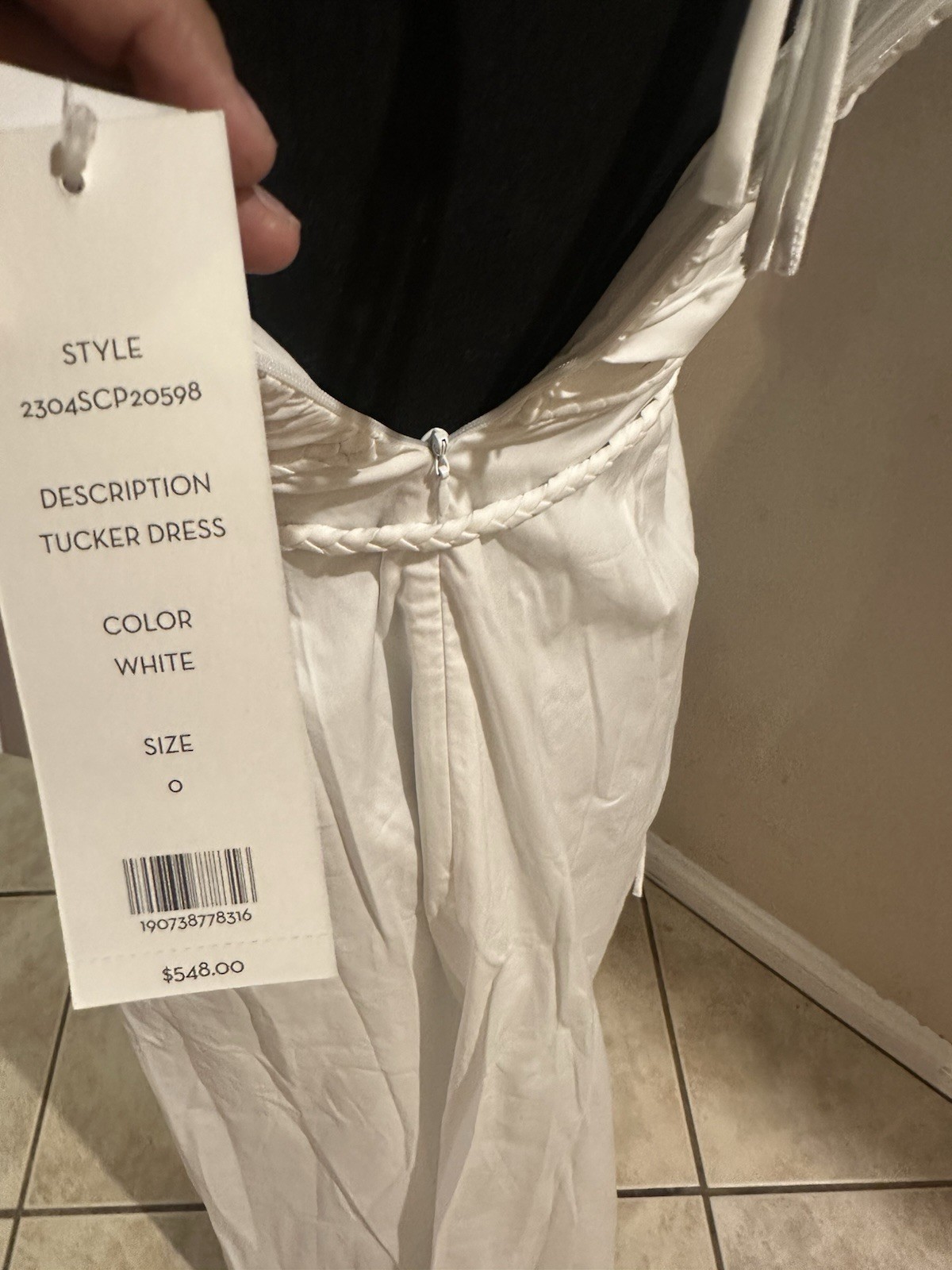 $548 Veronica Beard Women’s White Tucker Ruched Halter Midi Dress Size 2