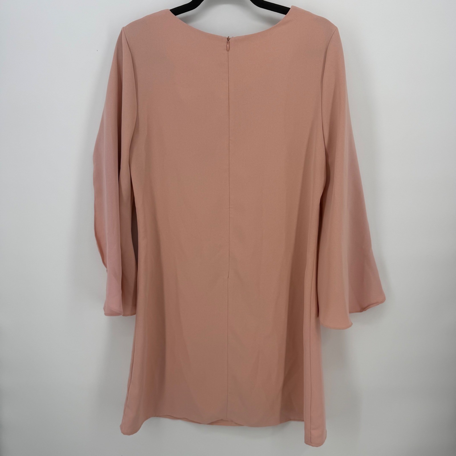 DO+BE Crepe Shift Dress Womens Large Pink New Split Bell Cape Sleeve Mini Dress