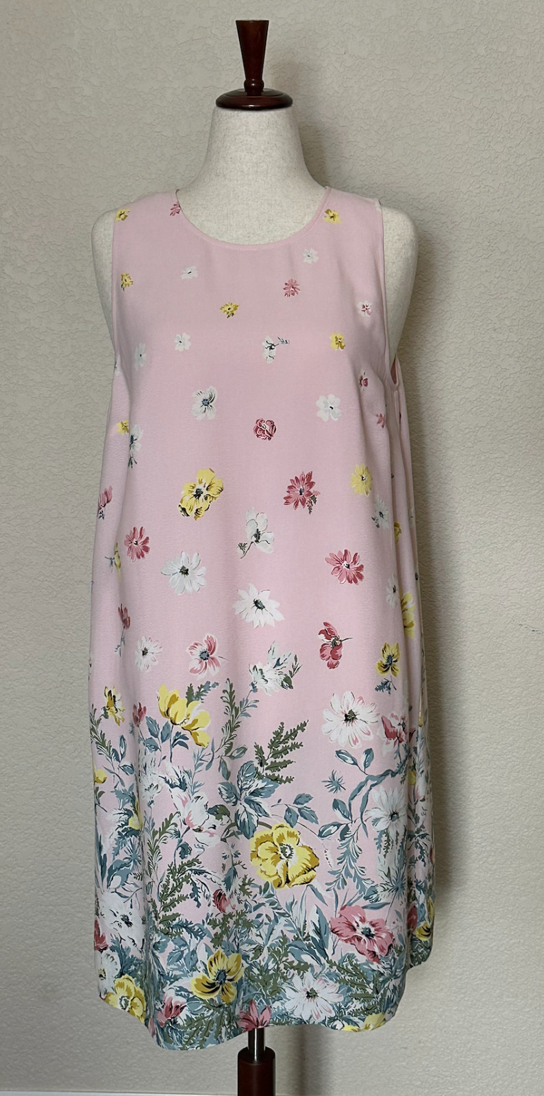 LOFT NWT Floral Shift Dress Pink Size 14 Sleeveless Lined MSRP $89.50