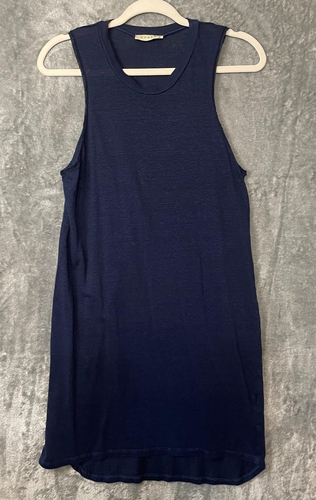 STARK X Dress Womens XS Blue Linen Sleeveless Lagenlook Beachy Coastal USA