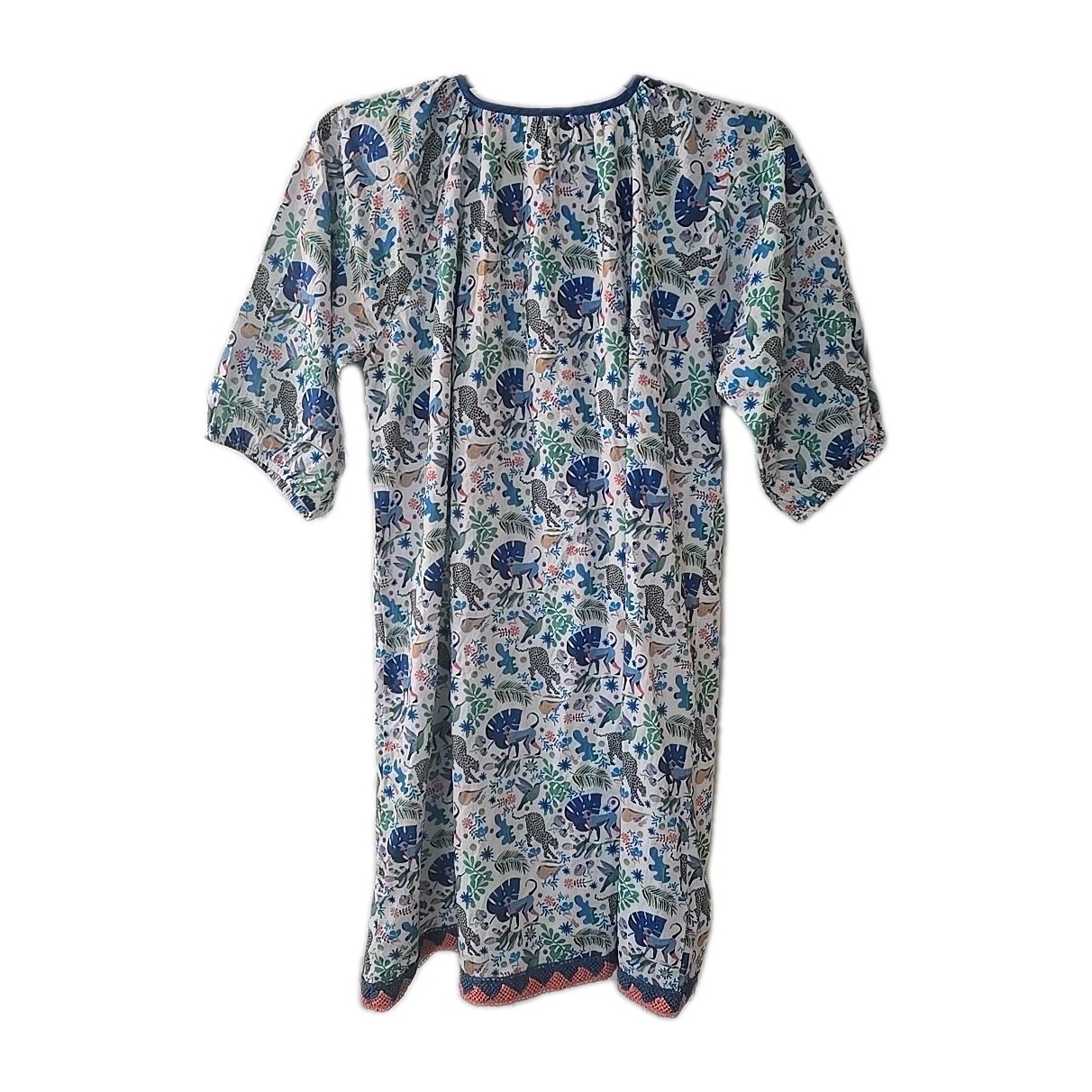 Beau & Ro Cheetah Leopard Monkey Boho Dress With Rope Belt Womens Size Large