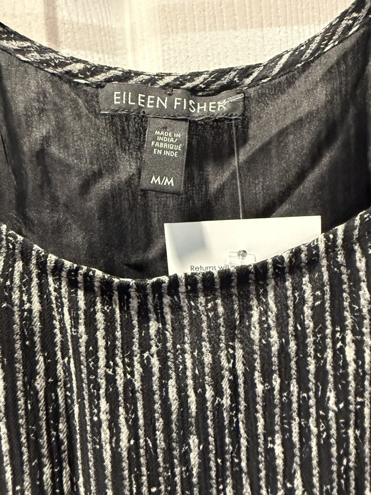Beautiful and flowy, Eileen Fisher summer sleeveless dress, black 100% Silk