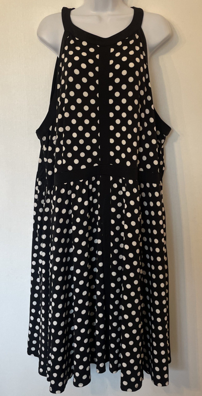 NWT Torrid Polka Dot Studio Knit Halter Skater Dress Plus Size 4 4X 26 B2