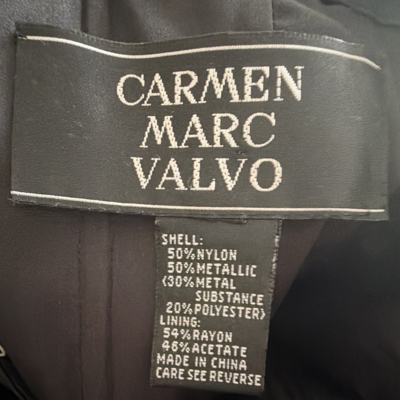 Carmen Marc Valvo Black Solid Strapless Sweetheart Lace Metallic Maxi Dress 8