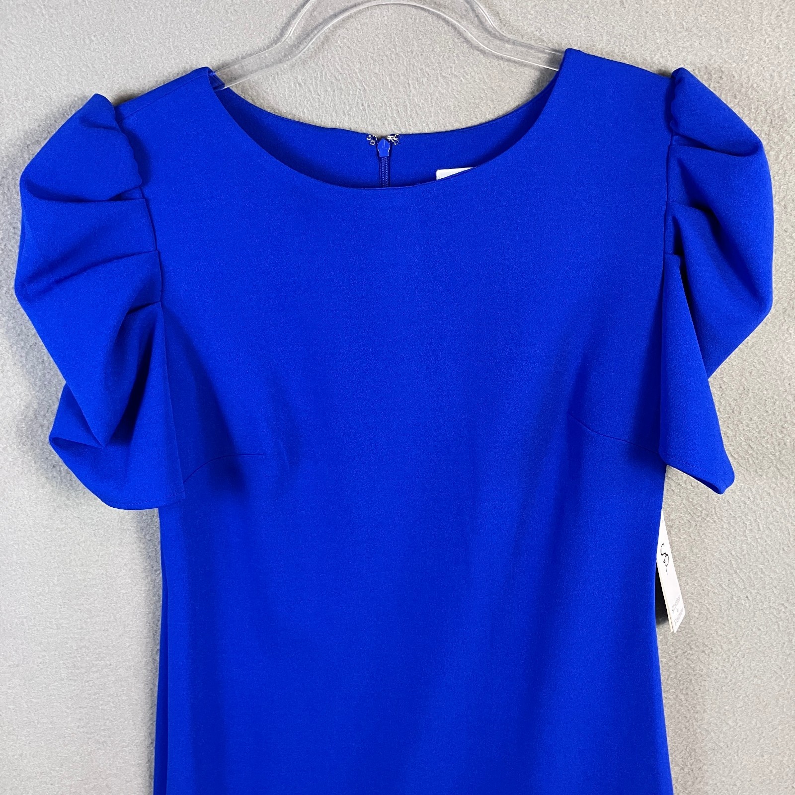 Shelby & Palmer Women’s Sheath Dress Size 6 Vibrant Blue Puff Sleeve Stretch NWT