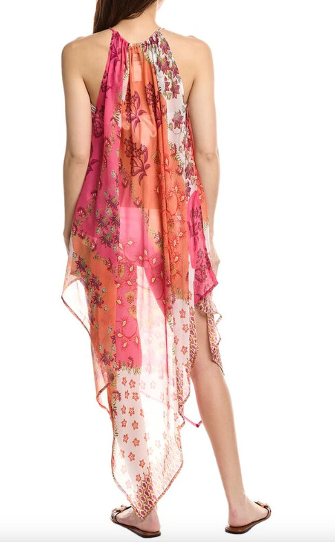Echo Design Flora Handkerchief Hem Dress Pink Hibiscus One Size