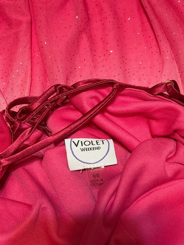 Violet Weekend Pink Ombre Glitter Maxi Dress Women’s Size 5/6 NWT