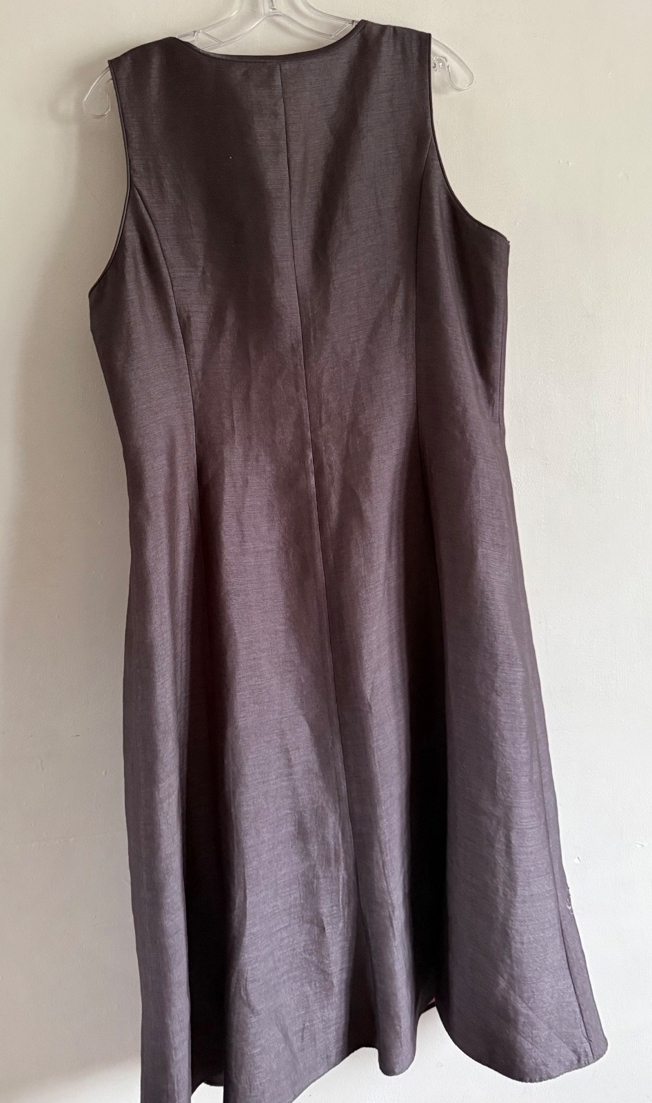 JACQUES VERT PURPLE MARVE SLEEVELESS FLORAL DETAIL SHIFT MIDI DRESS SIZE:18