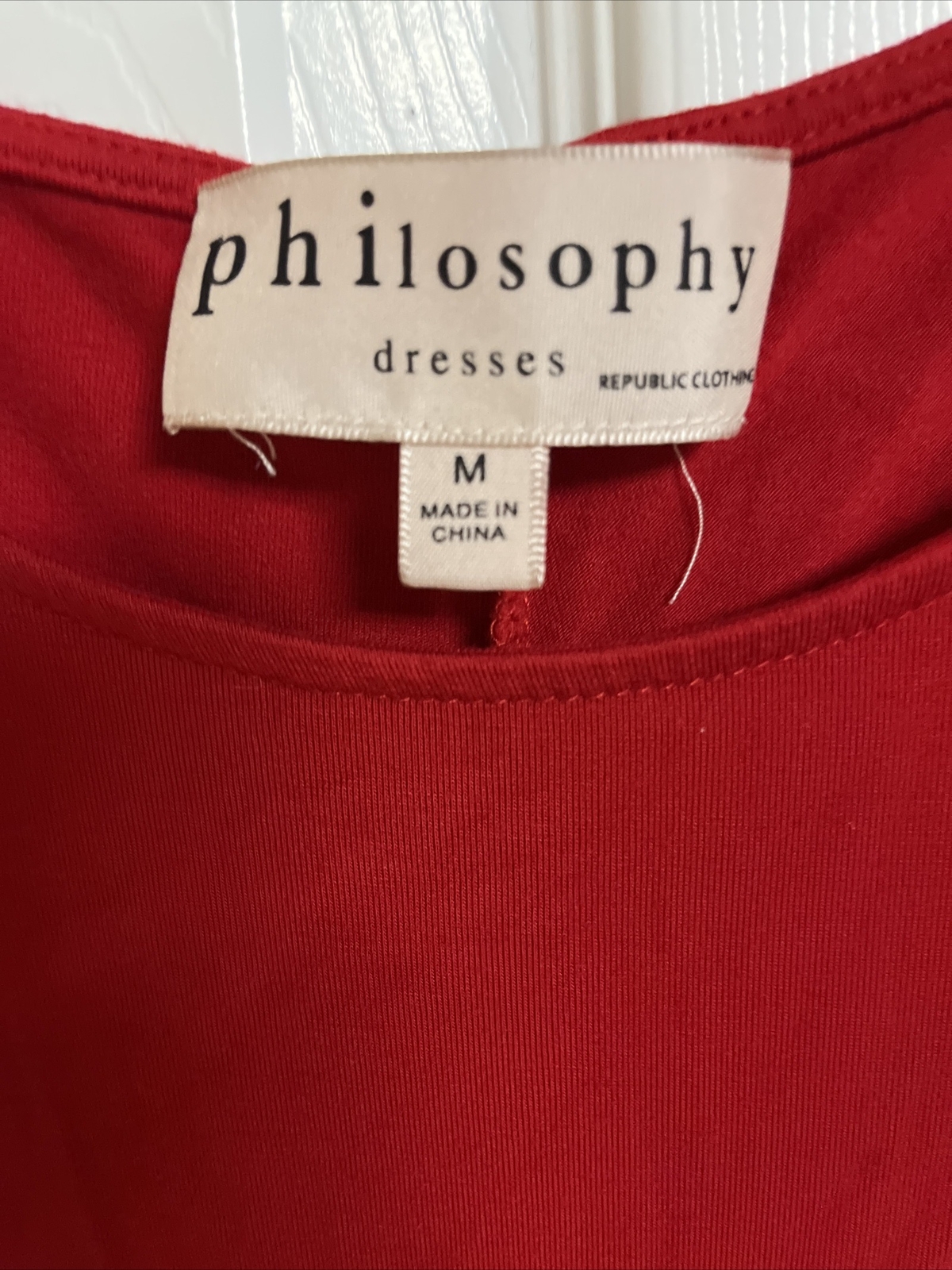 Philosophy Scarlet Red Stretch Short Sleeve Hi- Low T-Shirt A-Line Dress Size M