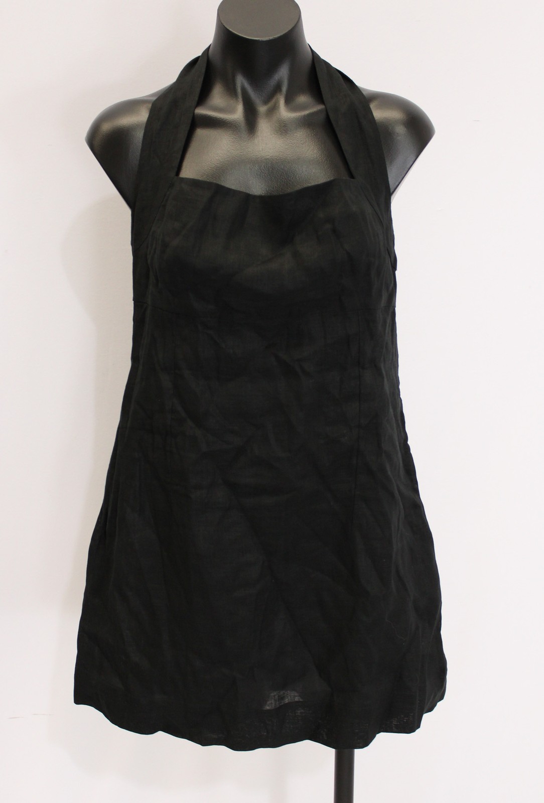 Monday Swimwear Women’s Montserrat Mini Dress CD4 Black Linen Large NWT