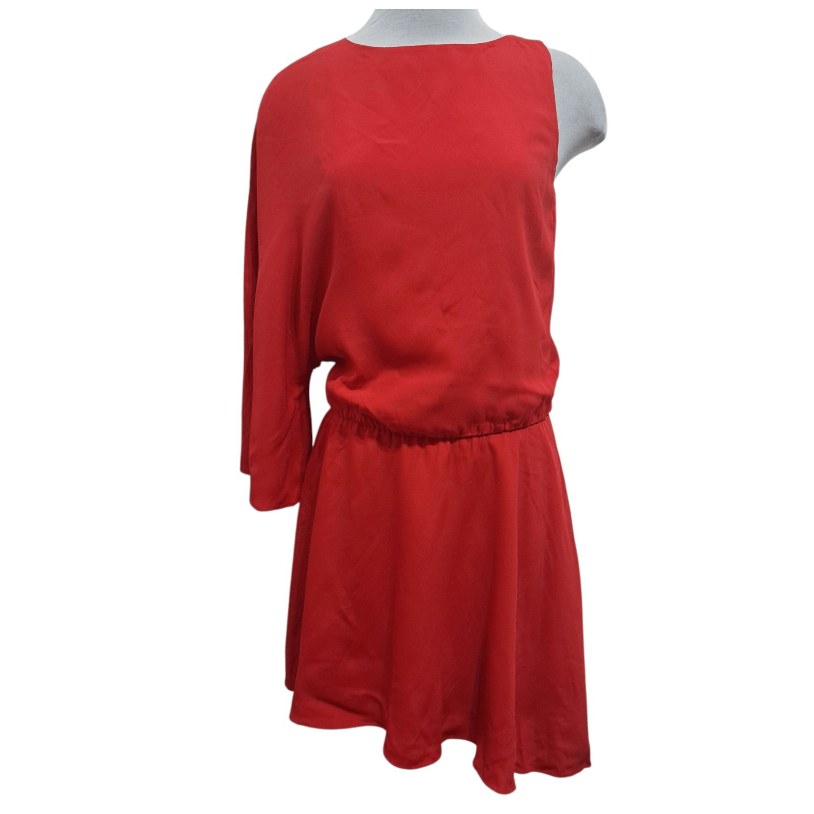 Halston Heritage Silk Blend Bateau Neckline Scarlet Red Medium NWT