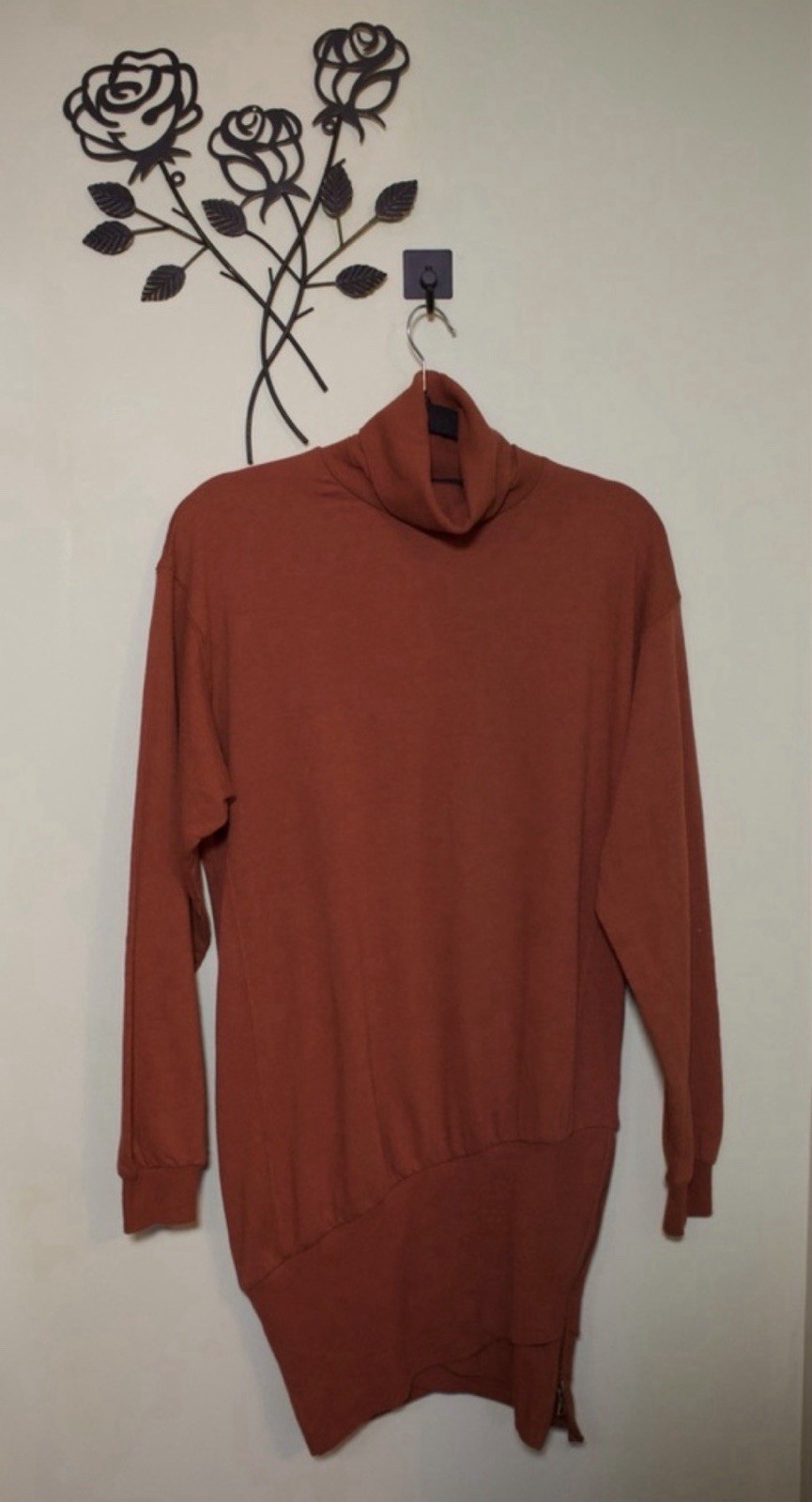 Young Fabulous & Broke Rust Turtleneck Sweater Dress Long Sleeve Short S