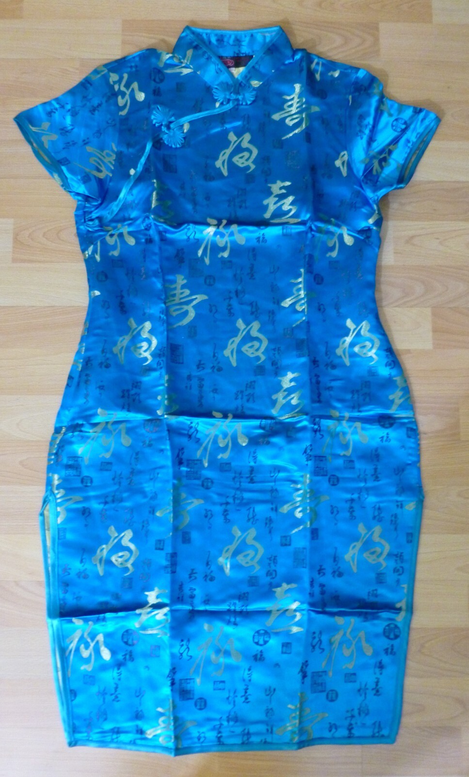 Women’s Cheongsam Long Dress Short Sleeve Chinese Retro Style Dress Size XXXL