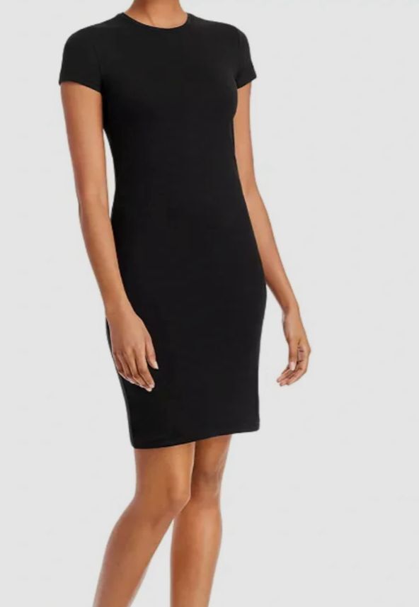 $175 Atm Anthony Thomas Melillo Women’s Black Pima Cotton Baby Tee Dress Size M