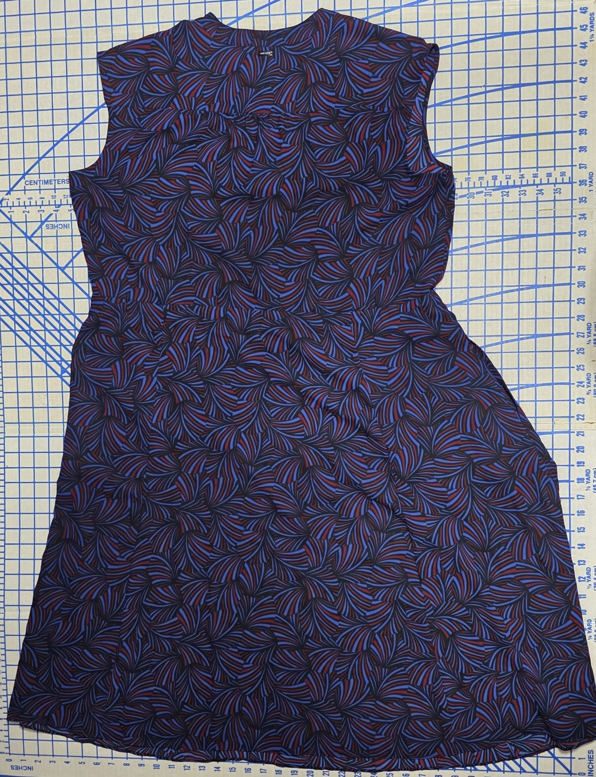 ANNE KLEIN Women’s Jacquard Inverted Pleat Fit & Flare Dress Size XL
