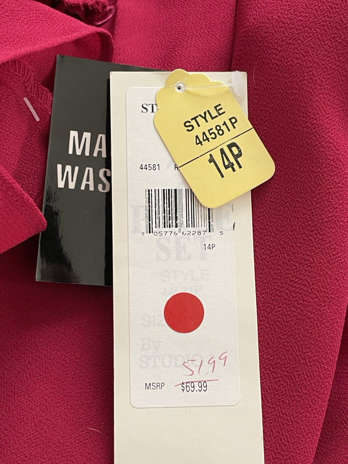 NWT Studio I Dress 14P Two Piece Jacket Dress Red Short Sleeve $69