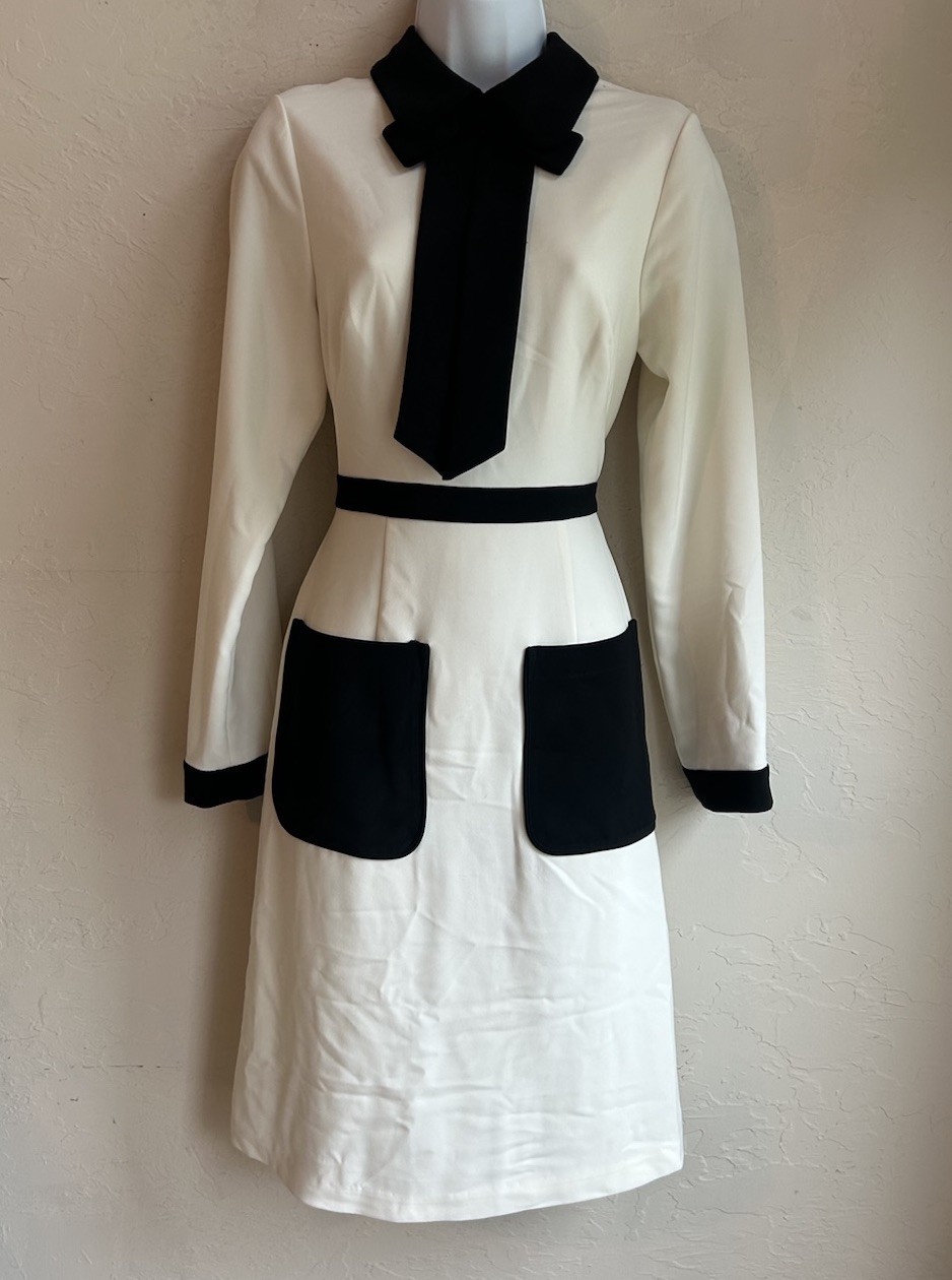 Mikael Aghal Dress 2 Old Money Designer Quiet Luxury Mod Preppy Retro Bow