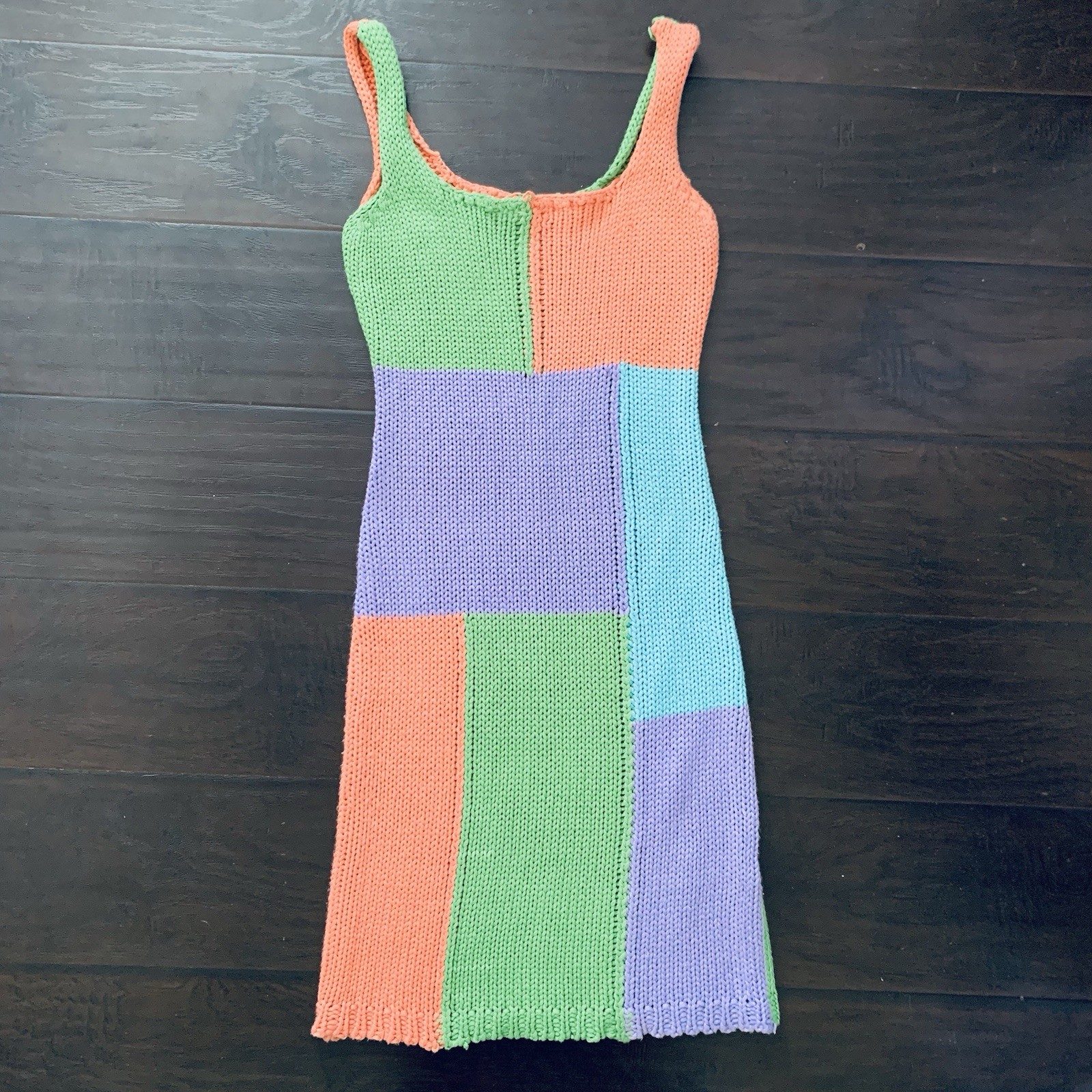 Urban Outfitters UO Kelsie Knit Colorblock Crochet Knit Mini Dress | Size: S
