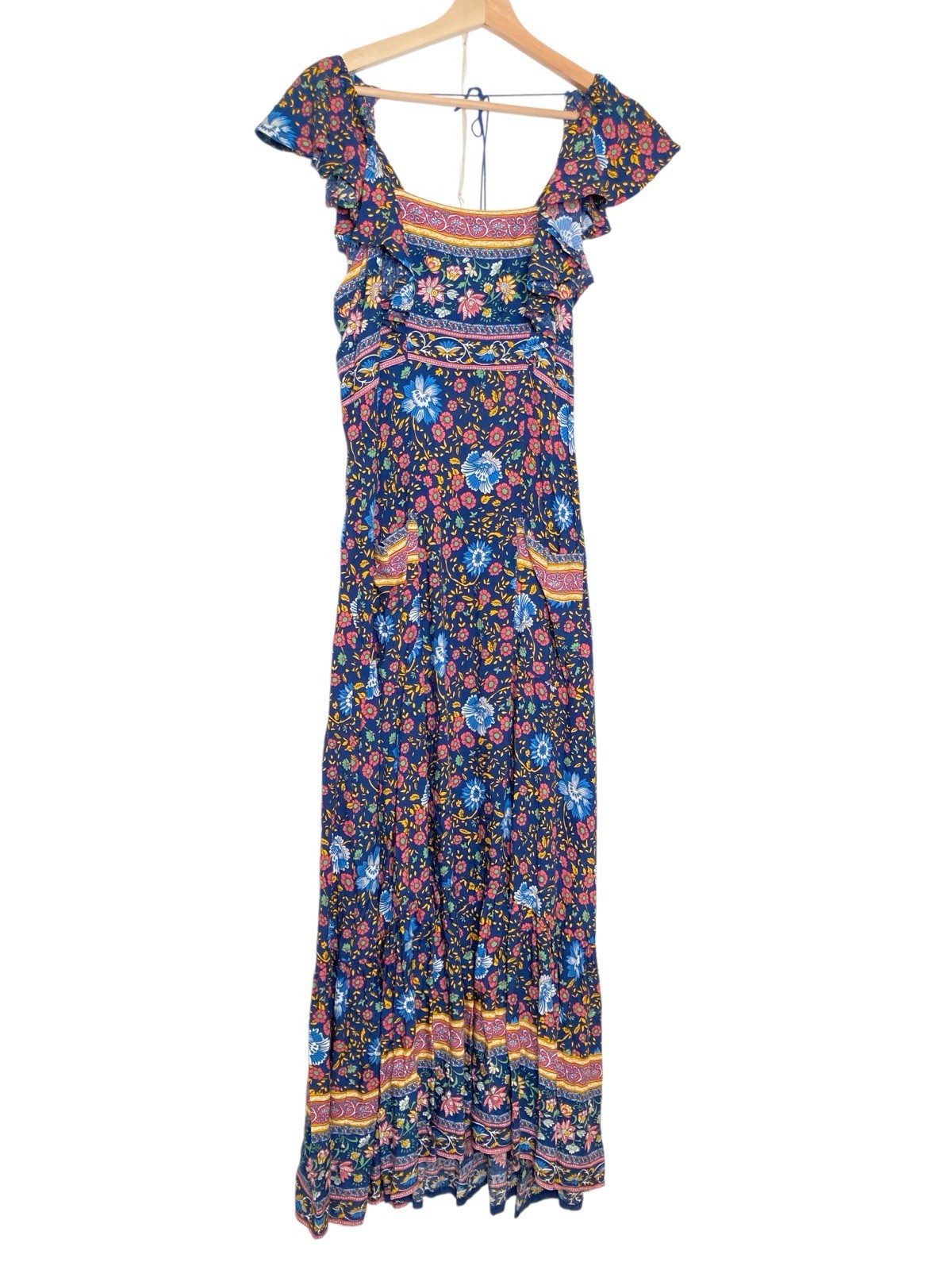 Free People + Spell and the Gypsy Collective Folk Town Floral Boho Maxi Dress L