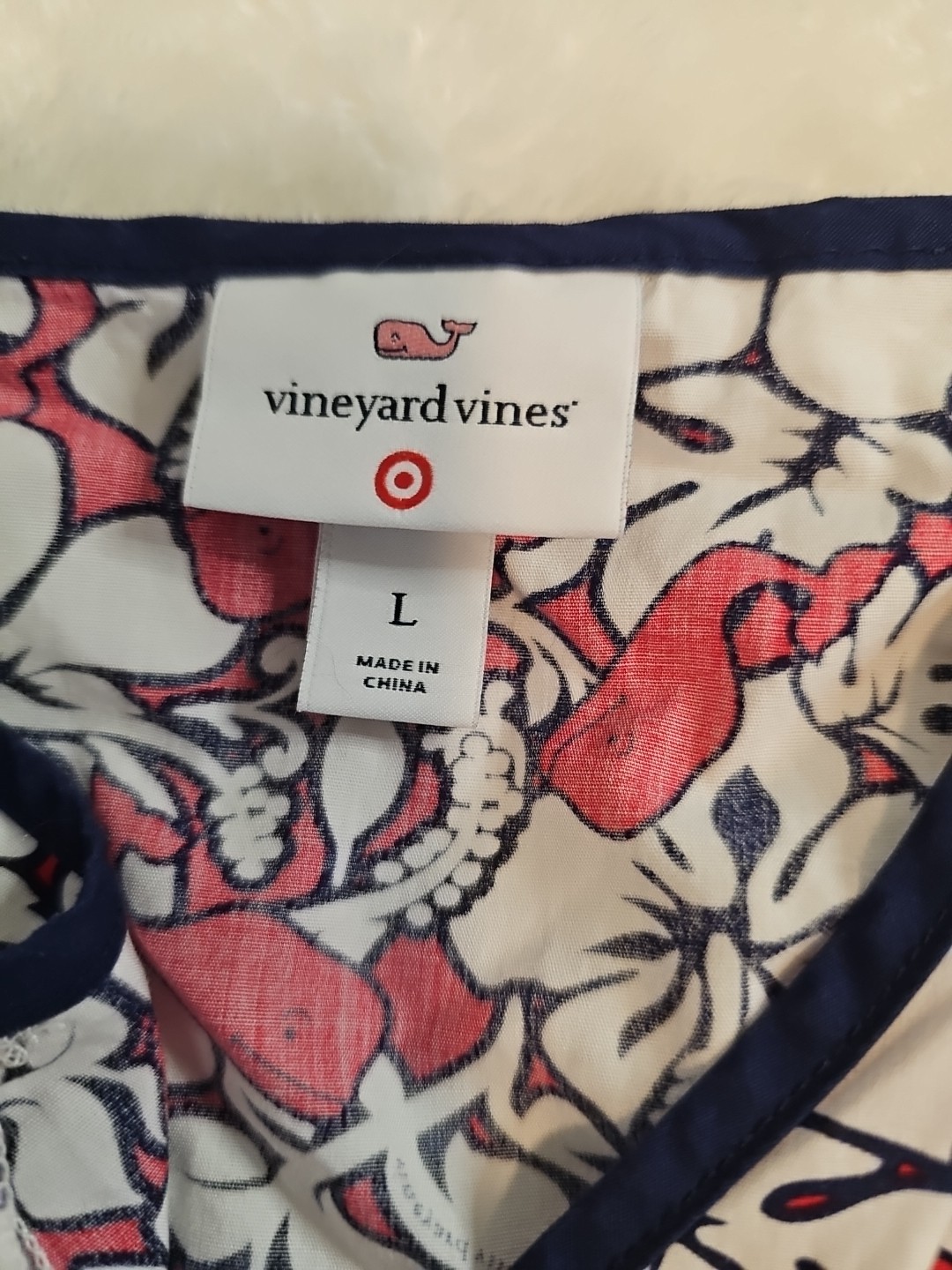 Vineyard Vines for Target Women’s Hibiscus Whale V-Neck Wrap Dress Size LARGE L