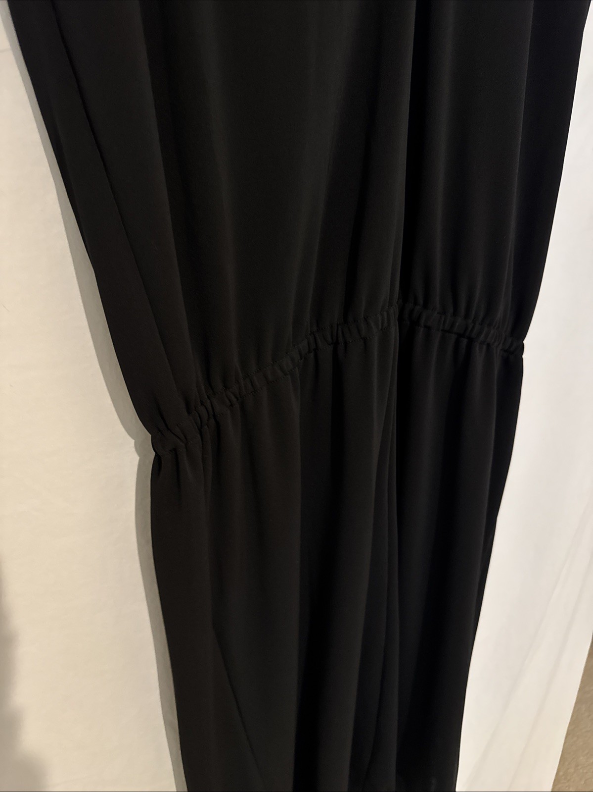 Talbots Medium Blouson Black Dress Flowy Medium Cap Sleeve Wrinkle Resistant