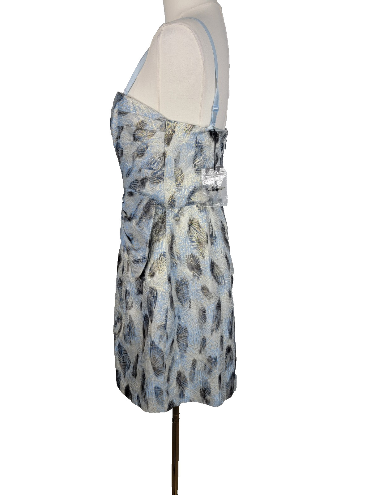 BCBGMAXAZRIA Haze Combo Metallic Jacquard Strapless Dress Nwt Size 10