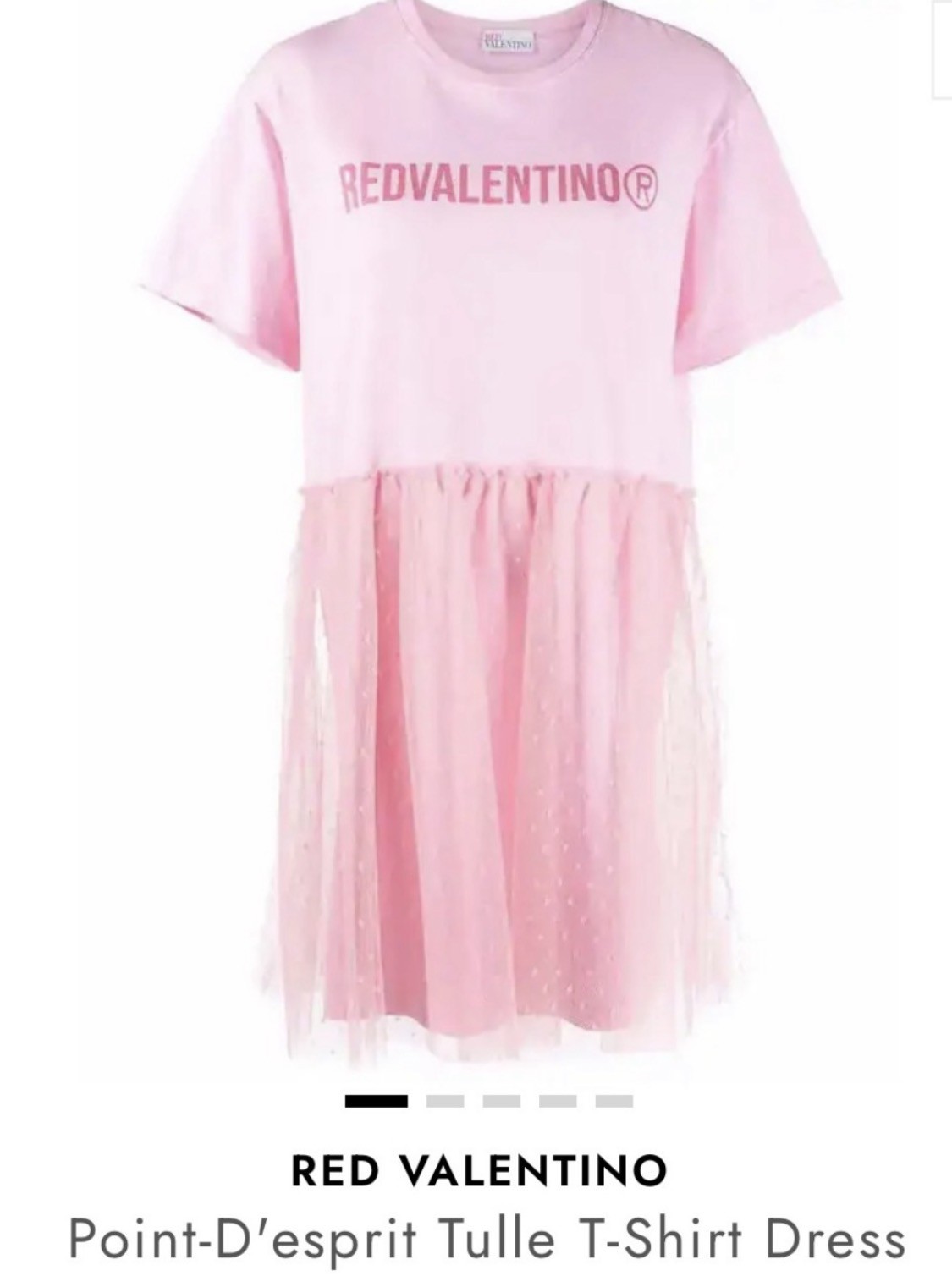 R.E.D Valentino Dress UK16 IT48 (fit) Pink Tshirt Summer Tulle