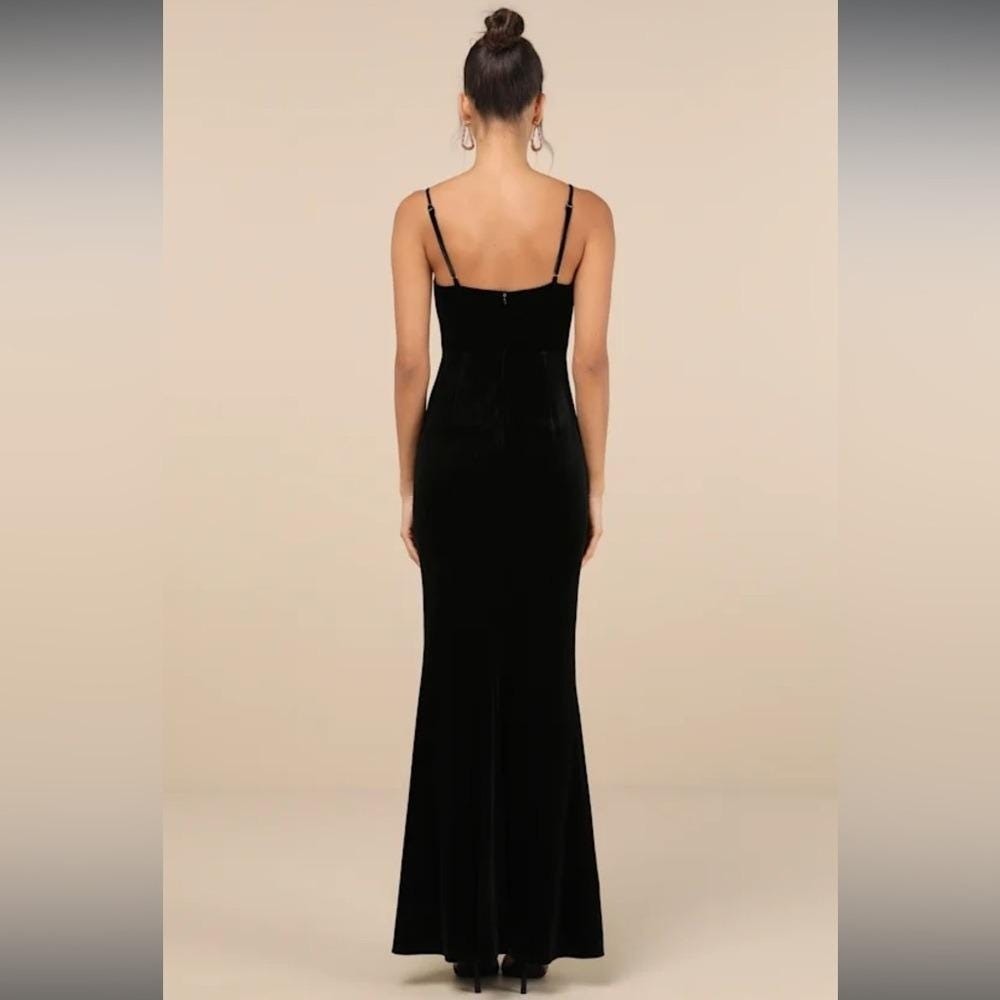 Stunning Invitation Black Velvet Ruched Dress
