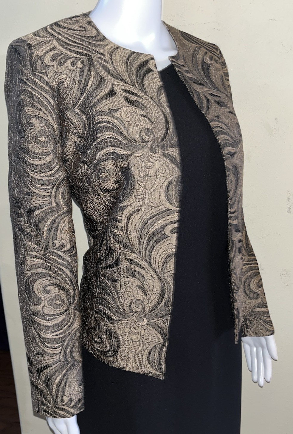 Kasper Brown Blazer & Black Casual Corner Dress Suit Size 8 Mixed Separates