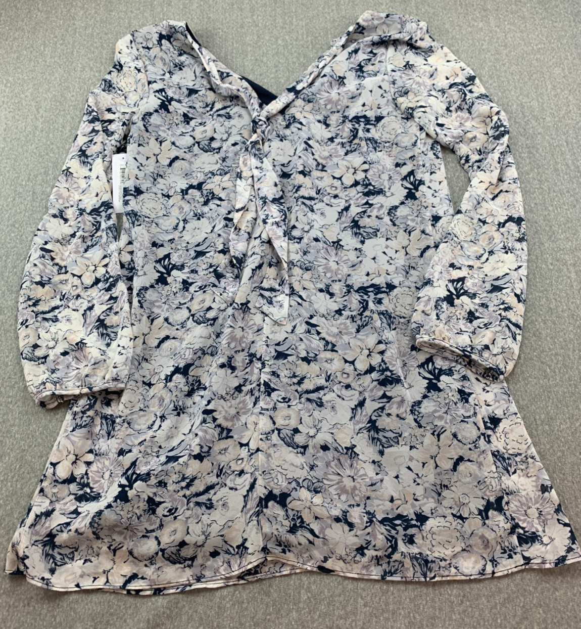 Premier Amour Floral Chiffon A-line Dress Women 4 Blue White Light Flowy Cottage