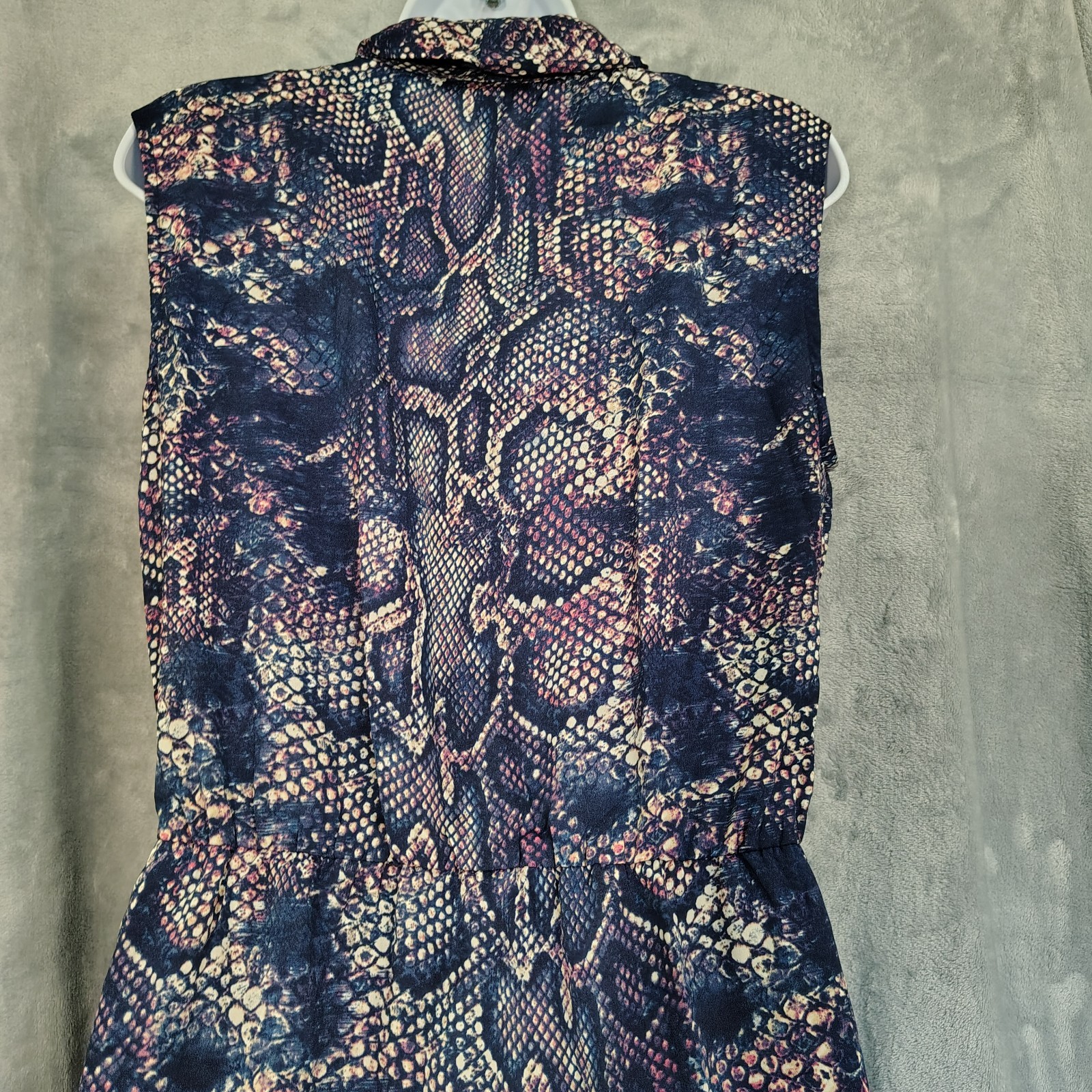 NWT Desingner Aqua Snakeskin Print Sleeveless Dress Women’s Size M Navy Pink
