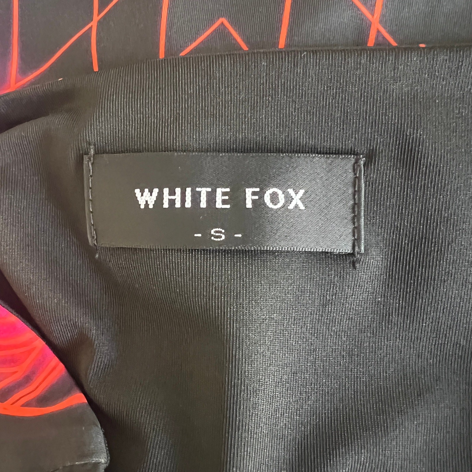 White Fox Strapless Bodycon Mini Dress Small Neon Pink Black Rave
