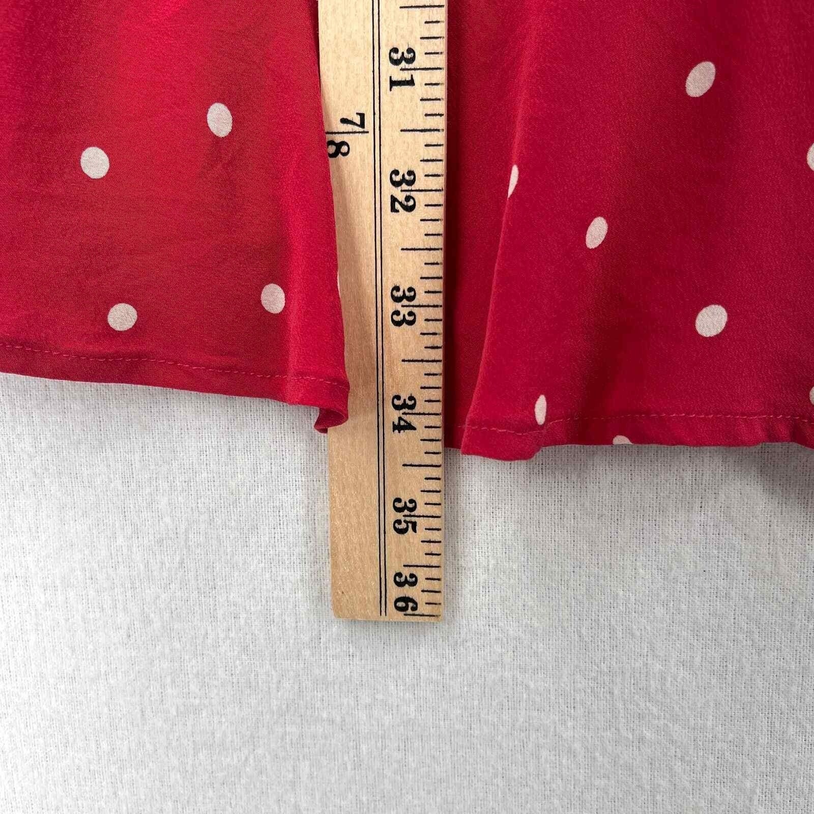 RAILS Leanne Polka Dot Dress Womens Medium Raspberry Red Silk Wrap Mini Short