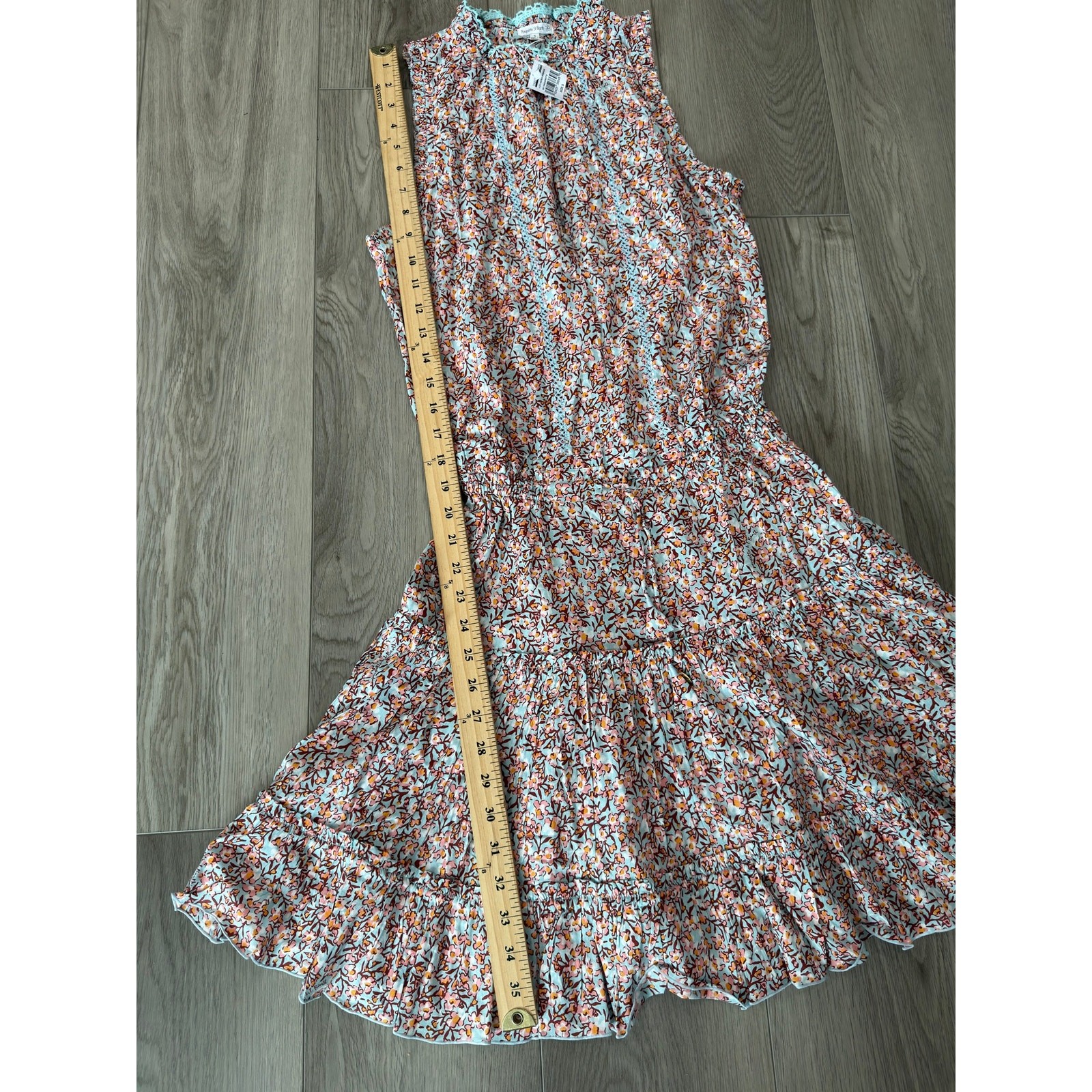 Poupette St Barth Anais Sky Pacquerette Resort Boho Mini Dress NWT S