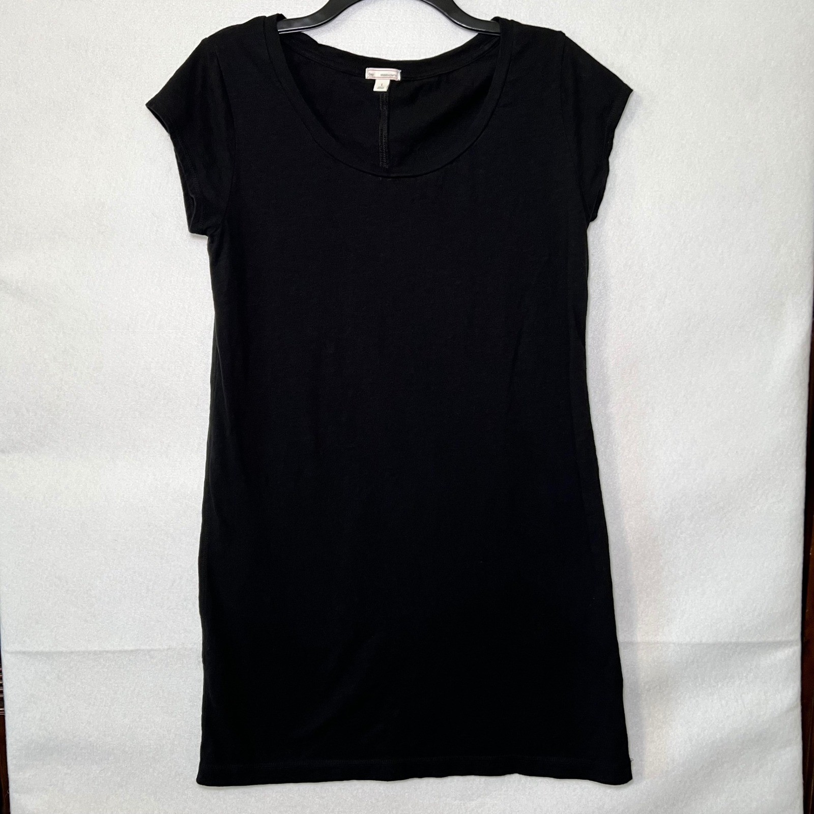 Gap Cotton Comfy Cozy Grunge Lite Scoop Neck Cap Sleeve Mini T-Shirt Dress Sz L