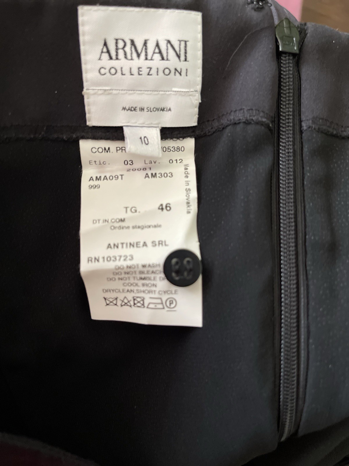 NWT Armani Collezioni Black Strapless Dress Women’s Size 10