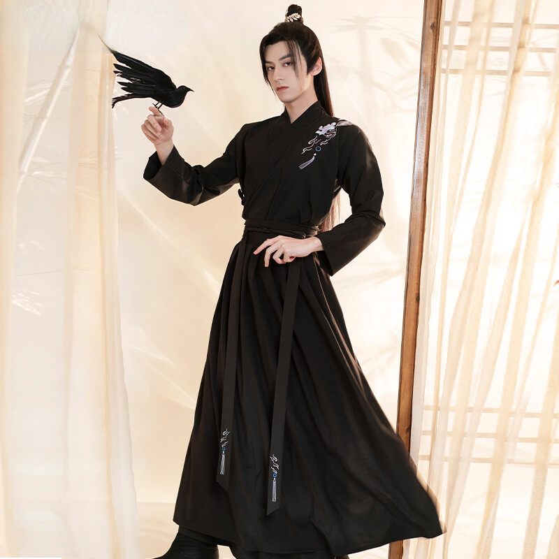 Traditional Chinese Style Hanfu Robes Men Swordsman Stage Clothing Tang Suit
