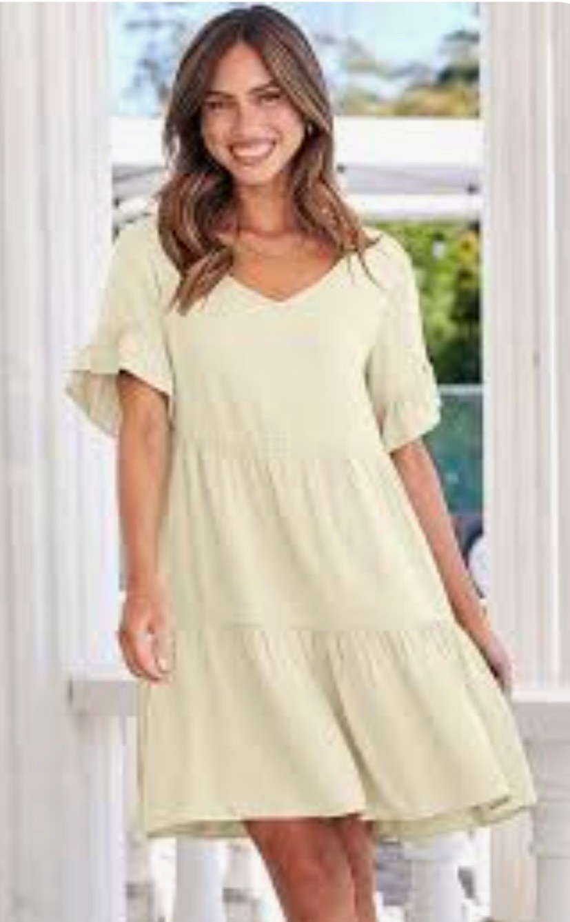 Anrabess Summer 2026 Tiered Flowy Beach Dress w/Pockets. Sz. M NWOT