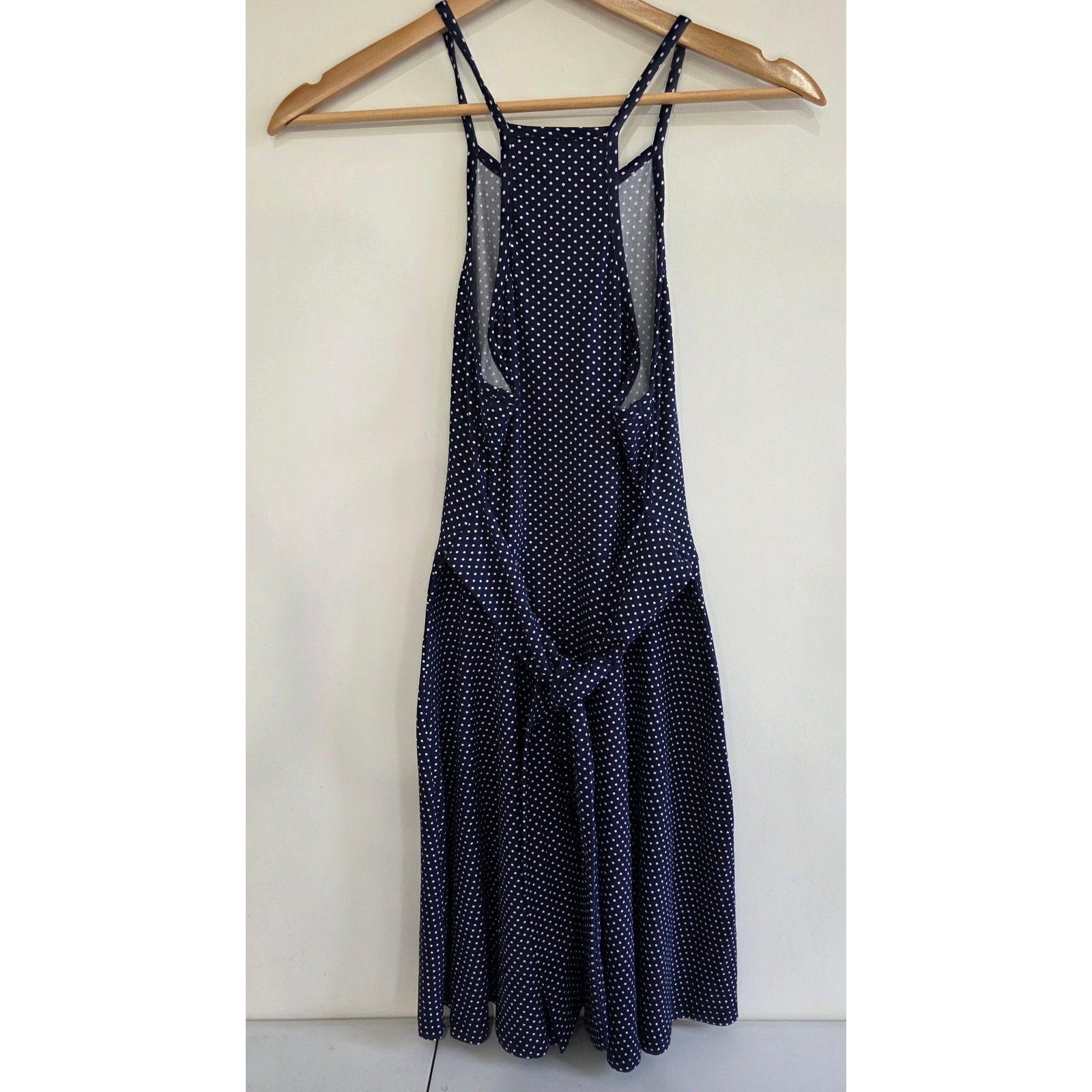 Everly for Francesca Polka Dot Belted Midi A-Line Halter Sundress NWT Size Small