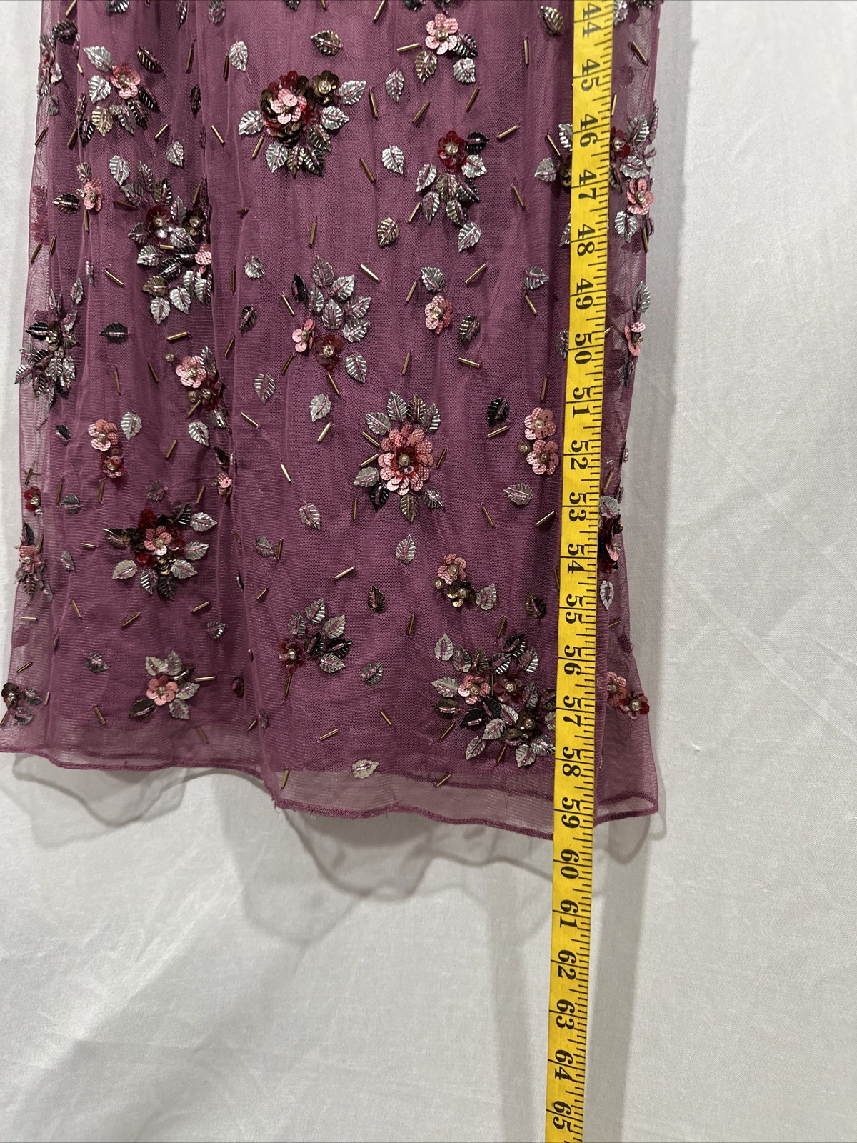 NWT Mac Duggal [ 6 ] 5477 Floral Embellished Scoop Neck Gown in Raspberry G1840