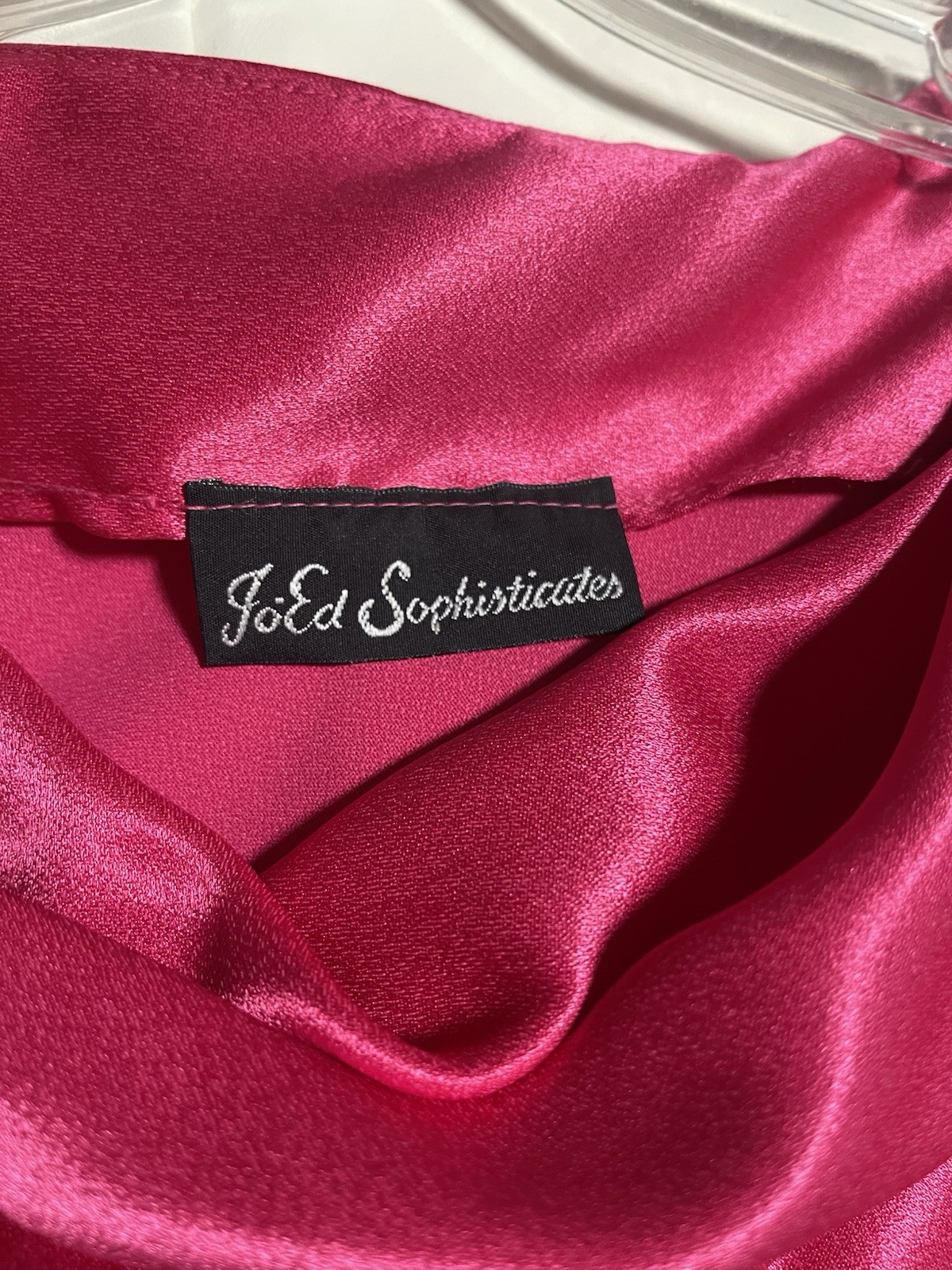 Vintage 80s JoEd Sophisticates Magenta Beaded Sequin Short Sleeve Dress