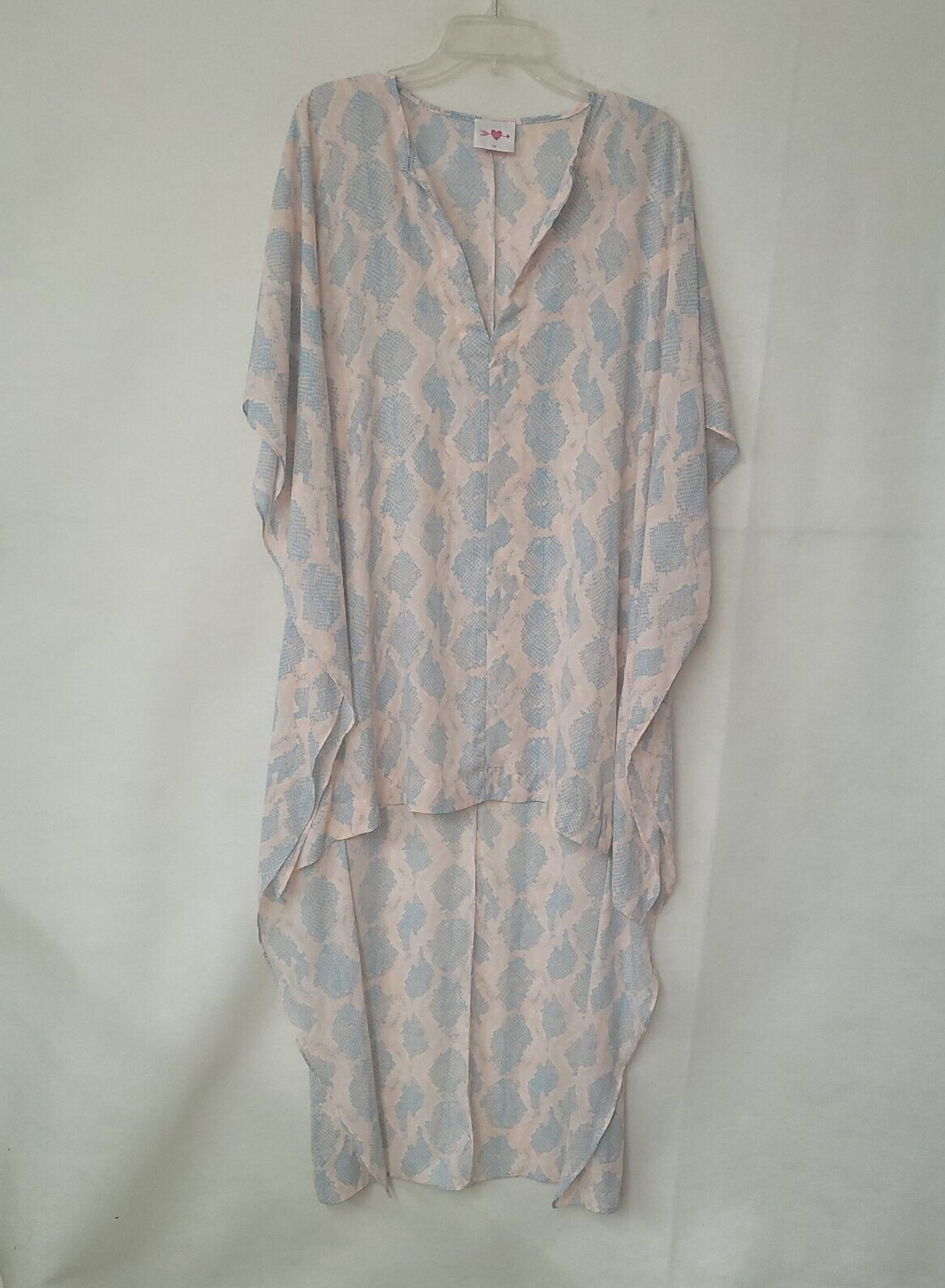 Buddy Love Derby Hi-Low Dress Womens One Size Pink Blue Snakeskin Beach Coverup
