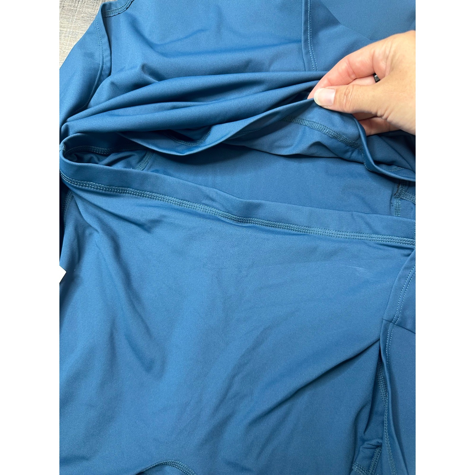 Halara Softlyzero Airy Exercise Dress Teal Blue Halter Twist Back Size M Long