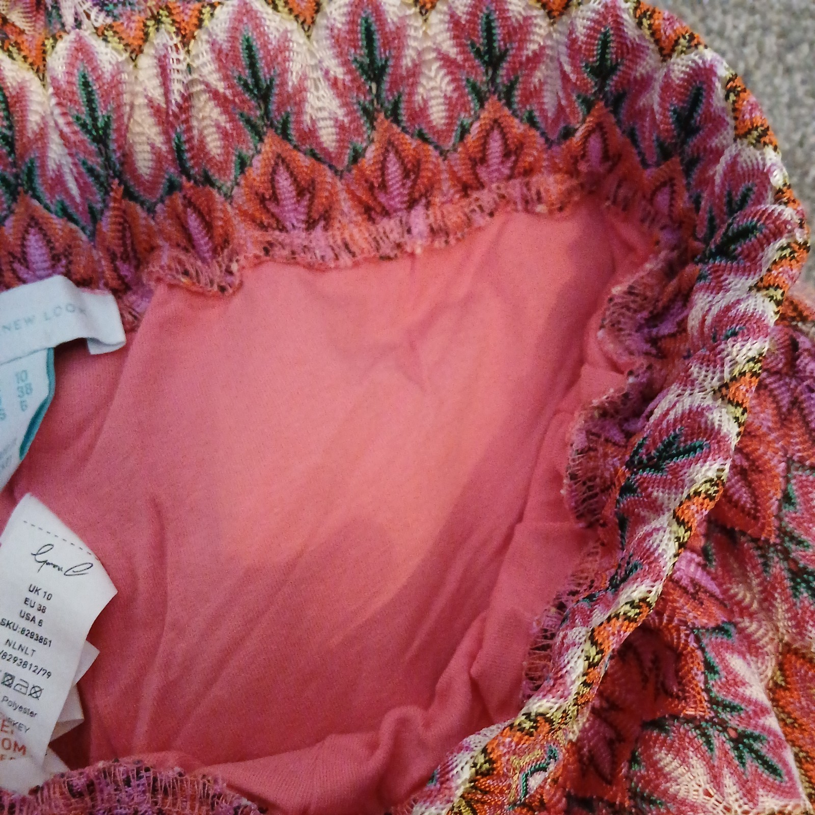 Pink multi trousers flared – 10