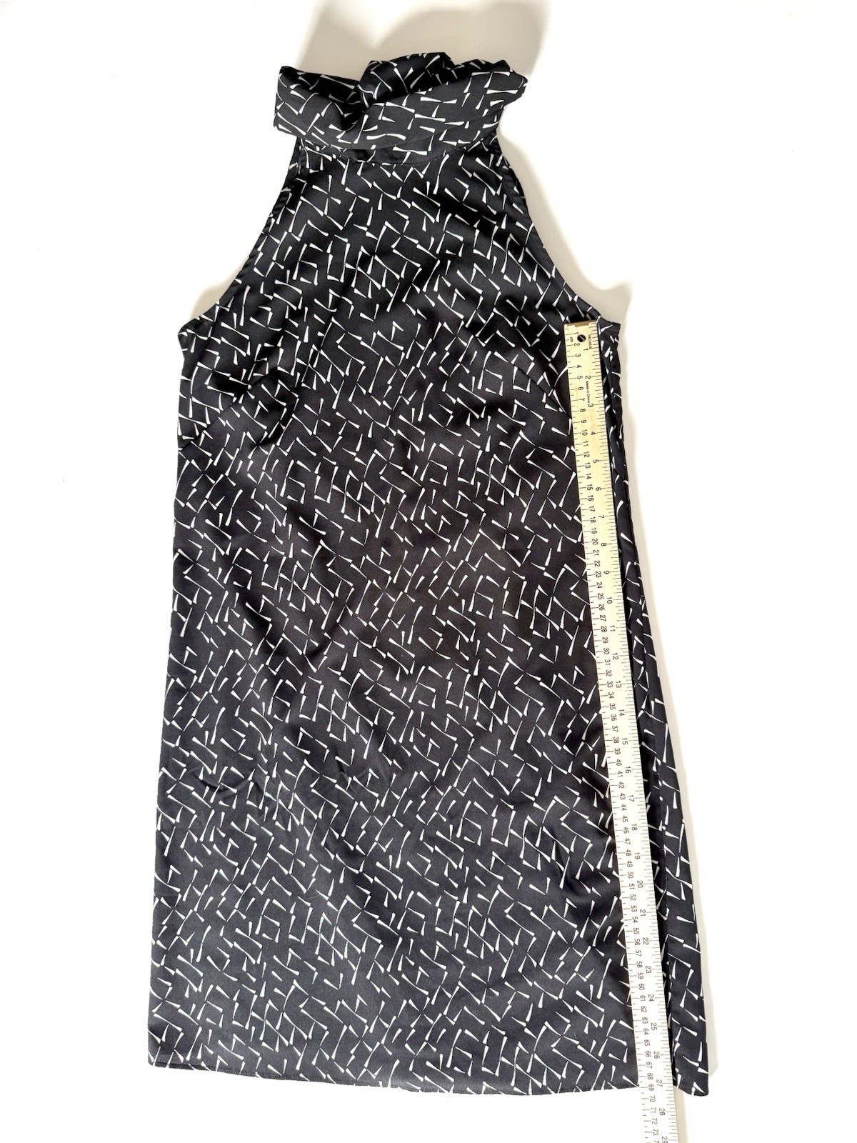 Banana Republic Black/White Geometric High Neck Sleeveless Shift Dress 4