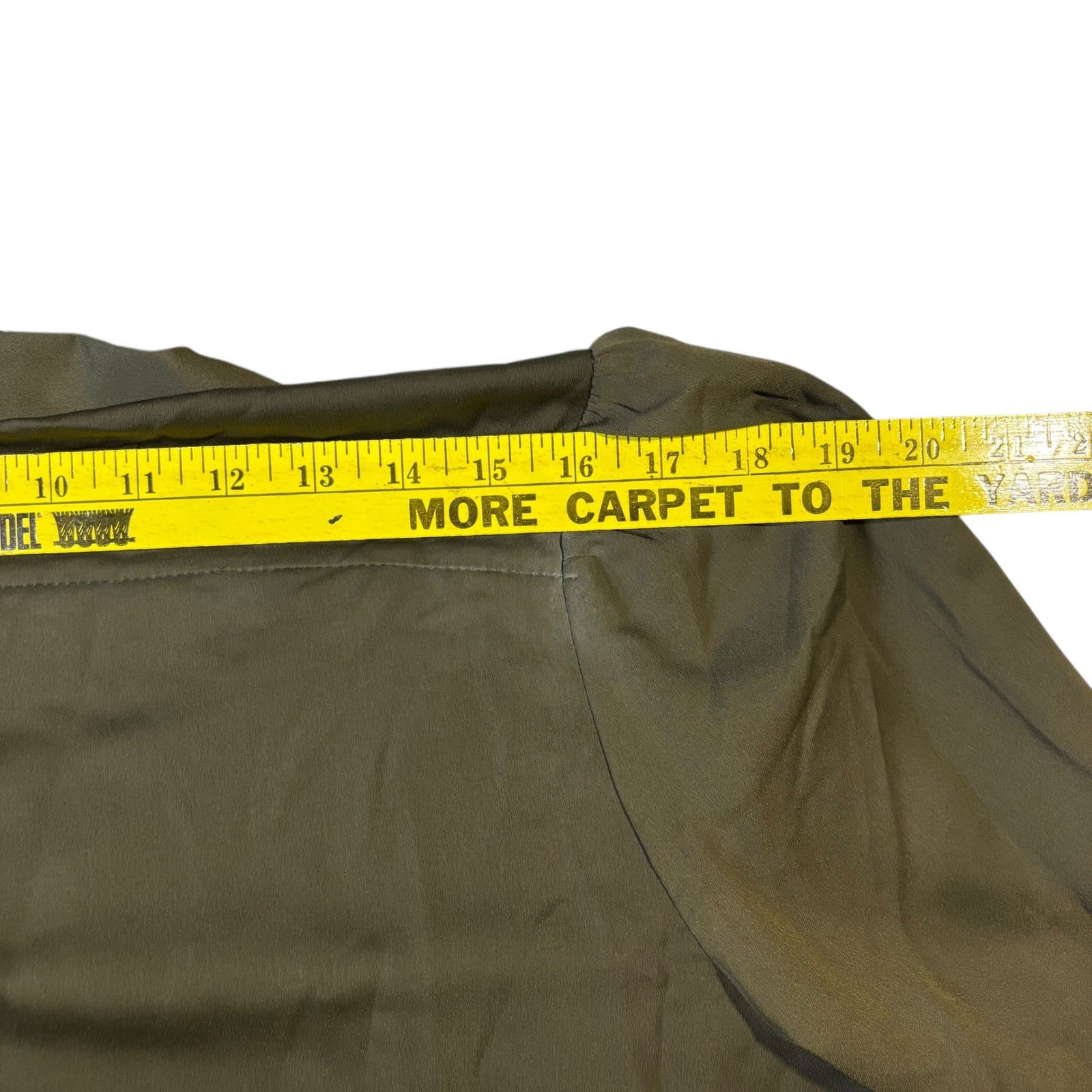 Just Fab Olive Green Button Front Bow Neck Long Sleeve Maxi Dress Womens XL