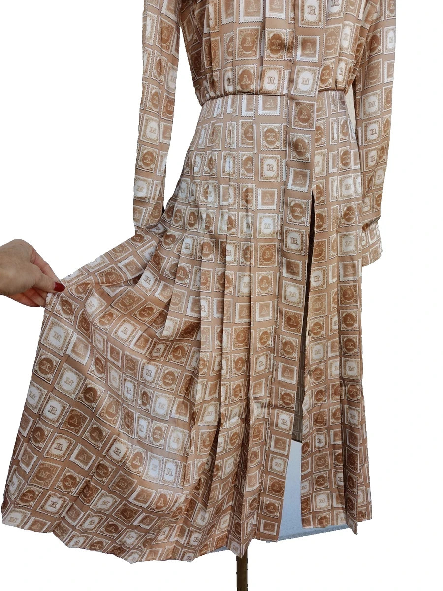 ✨MAX MARA Logo Printed Pleated Dress 36IT, 32De, 34Fr, 2US, 4GB