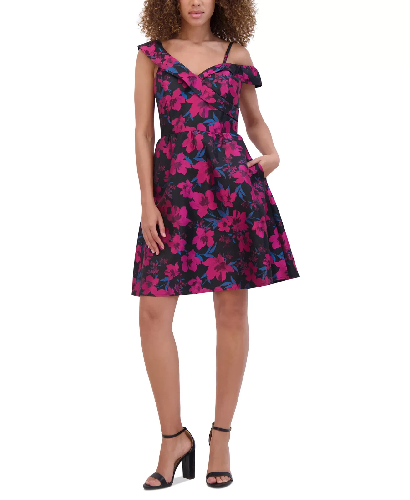 Kensie Women’s Floral Jacquard A-Line Dress MSRP $138